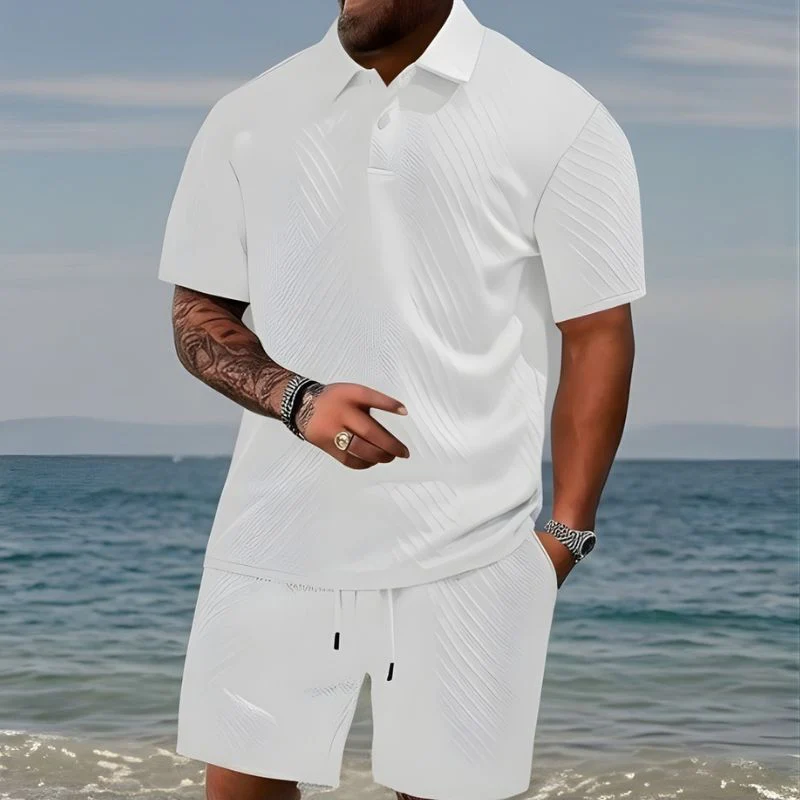Helmshore™ – Diamond Weave Polo & Shorts Men's 2-Piece Set + 50% OFF - Image 9