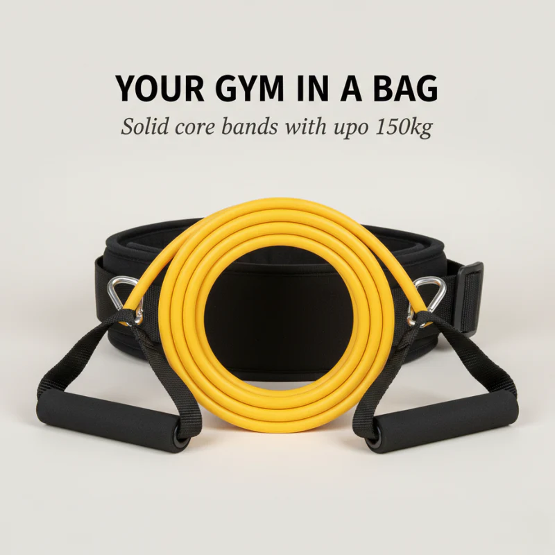 Ironpulse™ – 11-in-1 Solid-Core Resistance Band Training Kit with Foam Belt (Up to 150kg) + 50% OFF