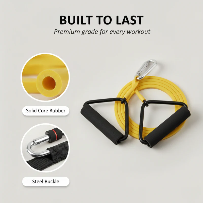 Ironpulse™ – 11-in-1 Solid-Core Resistance Band Training Kit with Foam Belt (Up to 150kg) + 50% OFF - Image 5