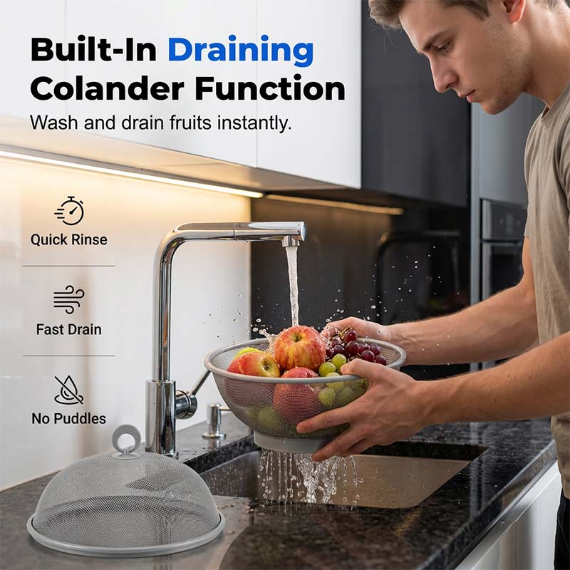 Larder™ – Breathable Mesh Fruit Basket with Lid & Built-In Colander + 50% OFF - Image 2