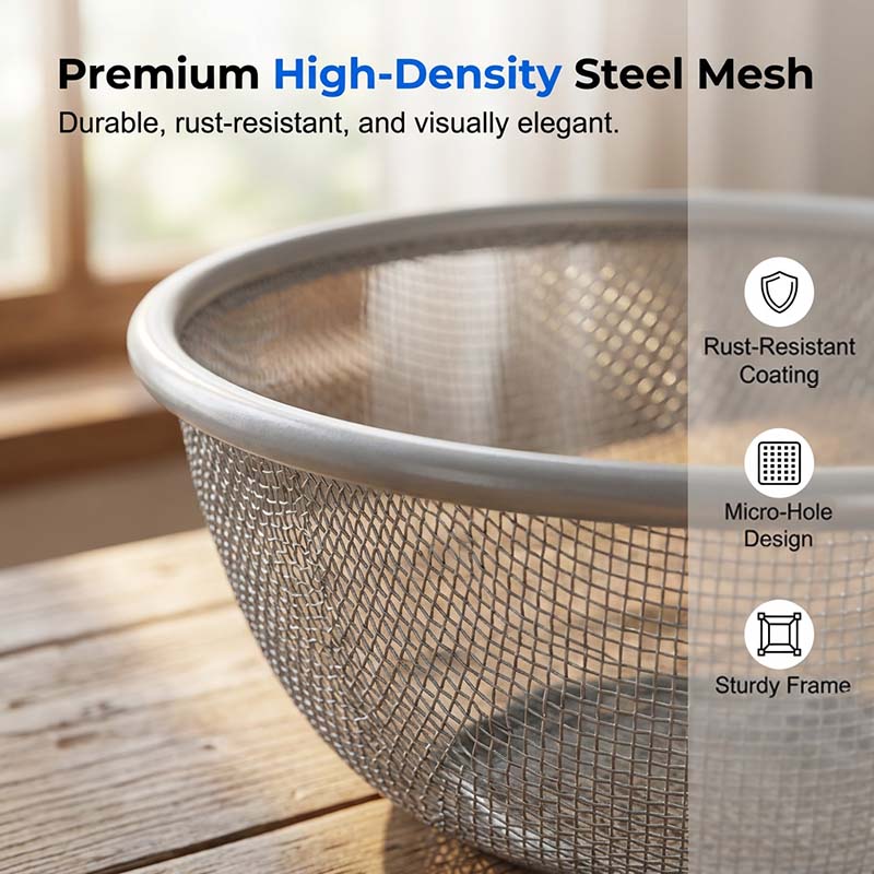 Larder™ – Breathable Mesh Fruit Basket with Lid & Built-In Colander + 50% OFF - Image 5