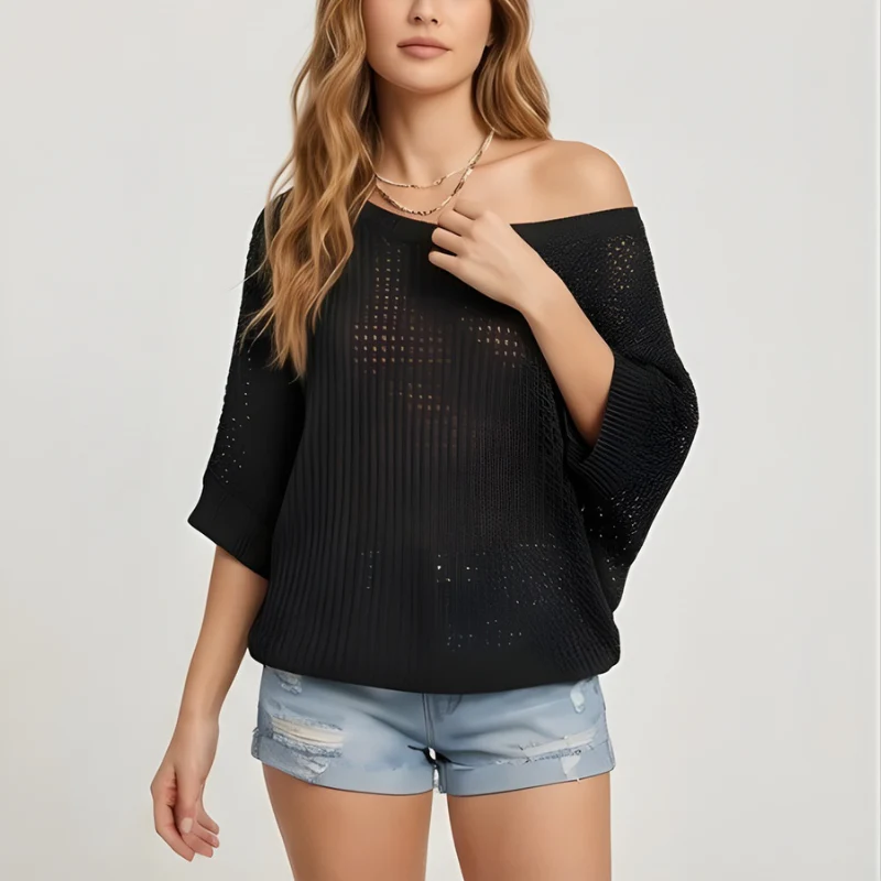 Lattice™ – Open-Weave Crochet Knit Off-Shoulder Summer Top + 50% OFF - Image 8