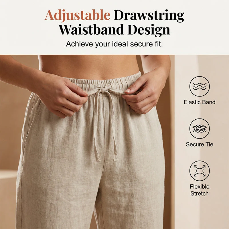 Linwood™ – Breathable Cotton-Linen Capris with Drawstring Waist & Deep Pockets + 50% OFF - Image 2