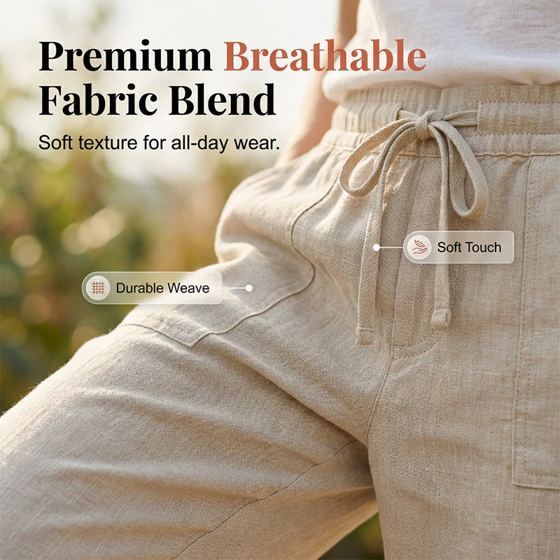 Linwood™ – Breathable Cotton-Linen Capris with Drawstring Waist & Deep Pockets + 50% OFF - Image 3