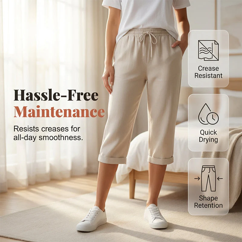 Linwood™ – Breathable Cotton-Linen Capris with Drawstring Waist & Deep Pockets + 50% OFF - Image 5