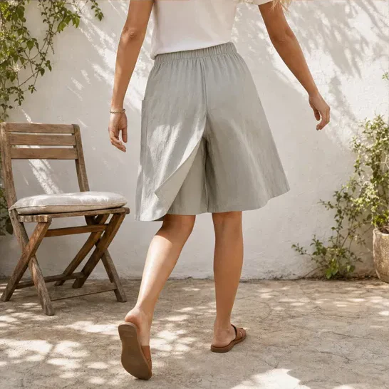 Lirelle™ – Asymmetric Wrap-Front Elastic Waist Women's Casual Skort + 50% OFF - Image 3