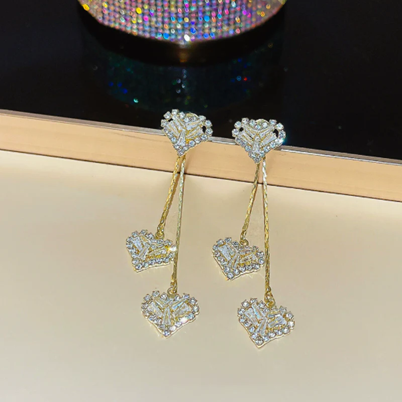 Lumelle™ – Cascading Crystal Heart Drop Earrings + 50% OFF - Image 5