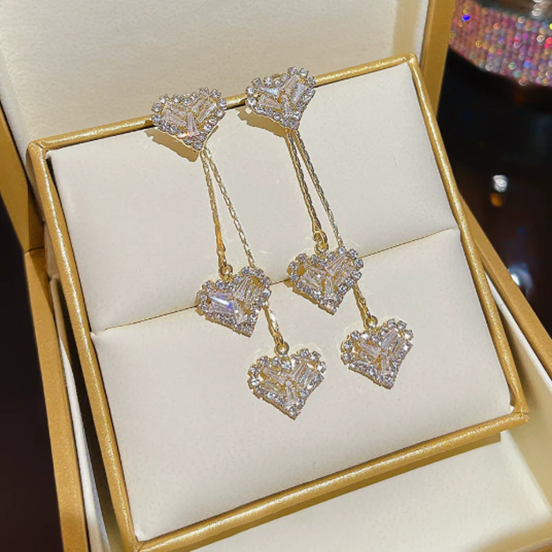 Lumelle™ – Cascading Crystal Heart Drop Earrings + 50% OFF - Image 6