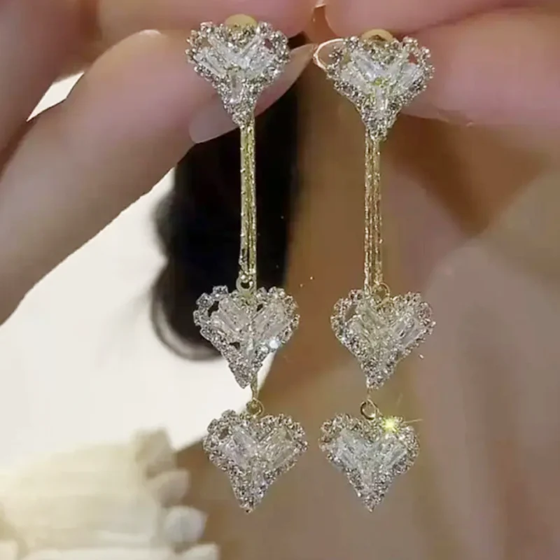 Lumelle™ – Cascading Crystal Heart Drop Earrings + 50% OFF - Image 8