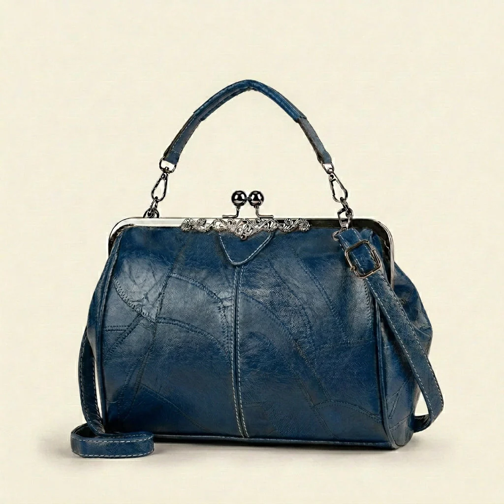 Maisella™ – Vintage Kiss-Lock Leather Crossbody Handbag + 50% OFF - Image 7