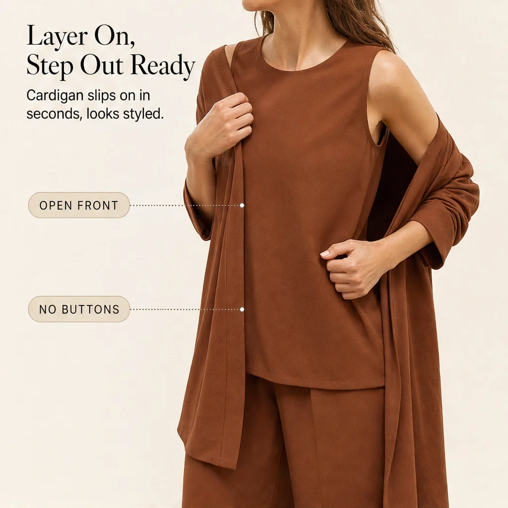 Mantle™ – Flowy 3-Piece Layered Duster Set with Wide-Leg Pants for Women + 50% OFF - Image 11