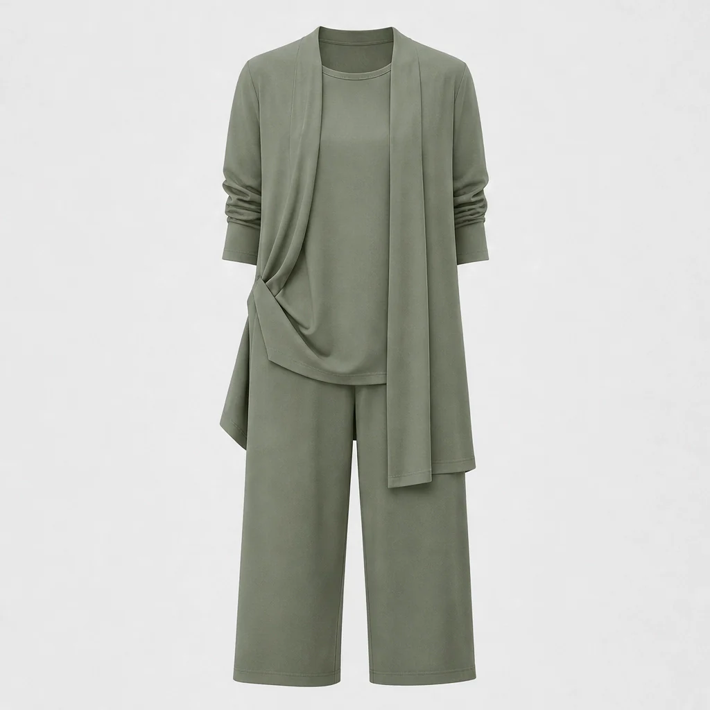 Mantle™ – Flowy 3-Piece Layered Duster Set with Wide-Leg Pants for Women + 50% OFF - Image 13