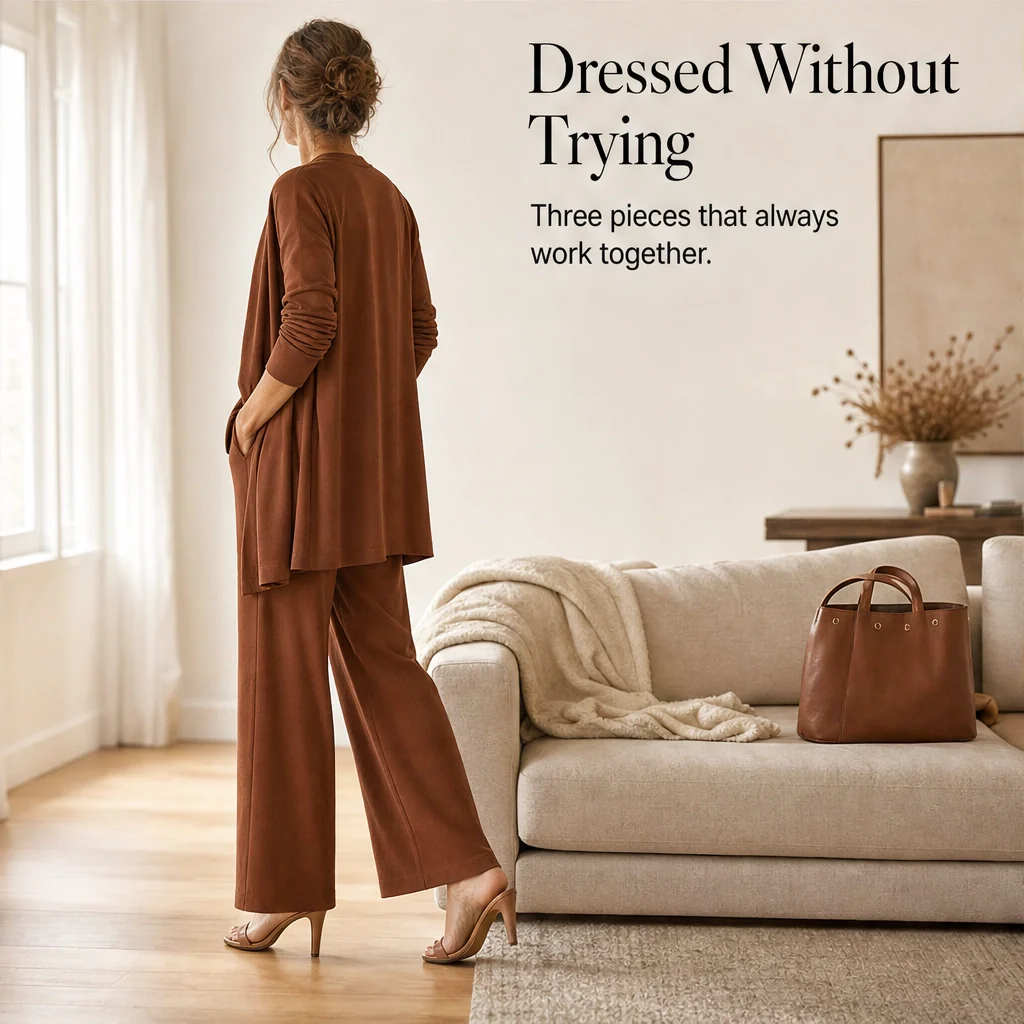 Mantle™ – Flowy 3-Piece Layered Duster Set with Wide-Leg Pants for Women + 50% OFF - Image 6