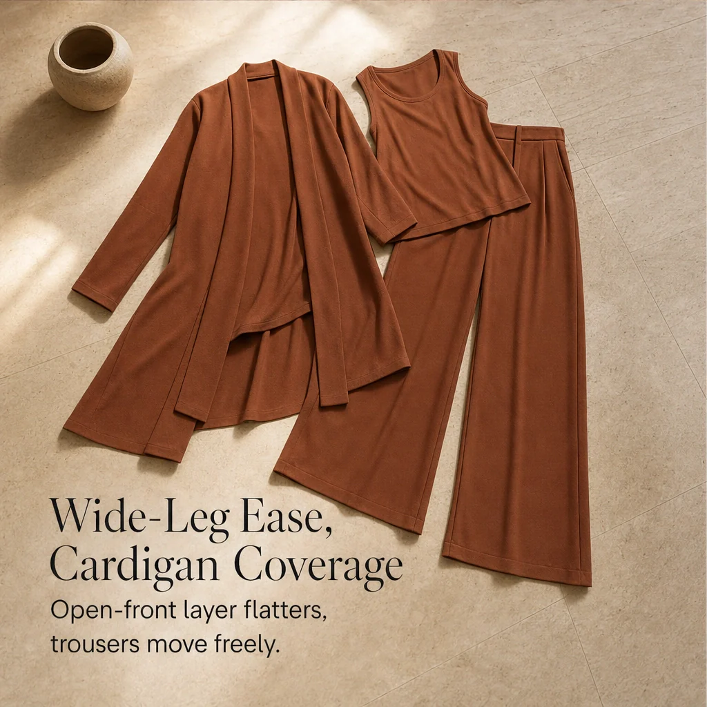 Mantle™ – Flowy 3-Piece Layered Duster Set with Wide-Leg Pants for Women + 50% OFF - Image 7
