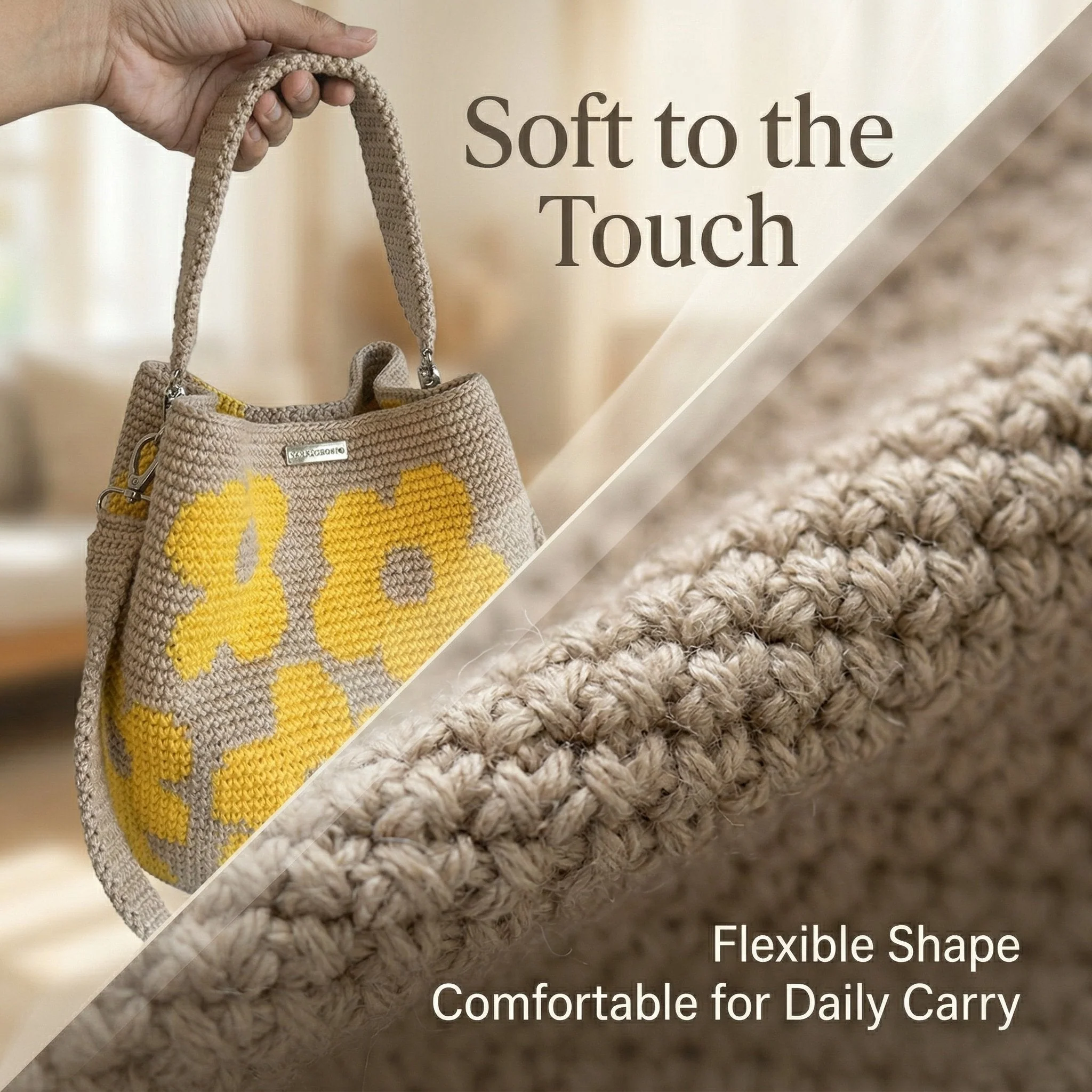 Marigold Lane™ – Handmade Crochet Flower Tote with 3D Floral Appliqués & Tassel Charm + 50% OFF - Image 8