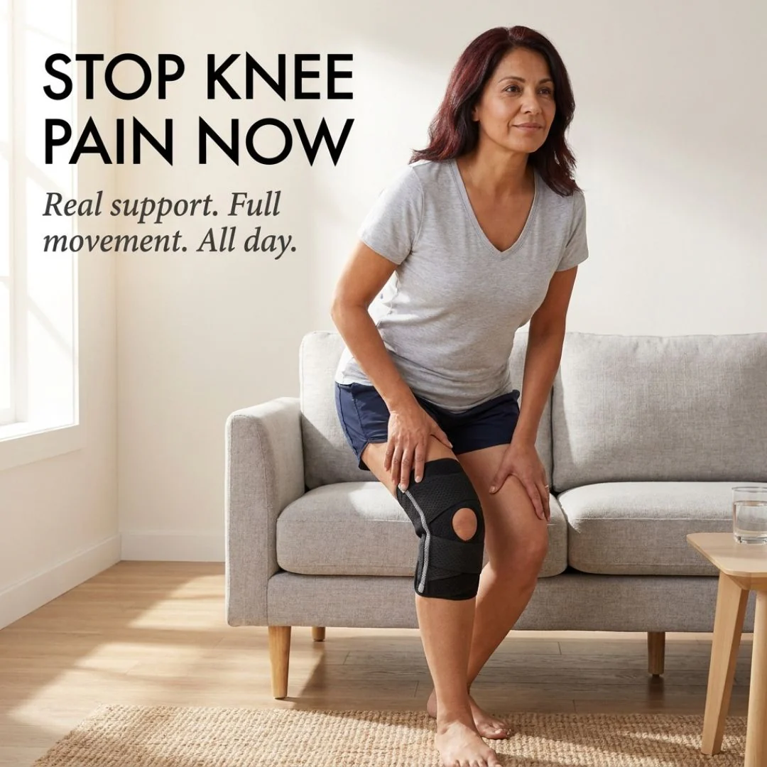 FlexAnchor™ – Open-Patella Knee Brace with V-Strap Support & Spring Stabilizers + 50% OFF