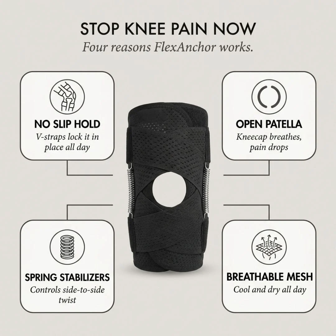 FlexAnchor™ – Open-Patella Knee Brace with V-Strap Support & Spring Stabilizers + 50% OFF - Image 3