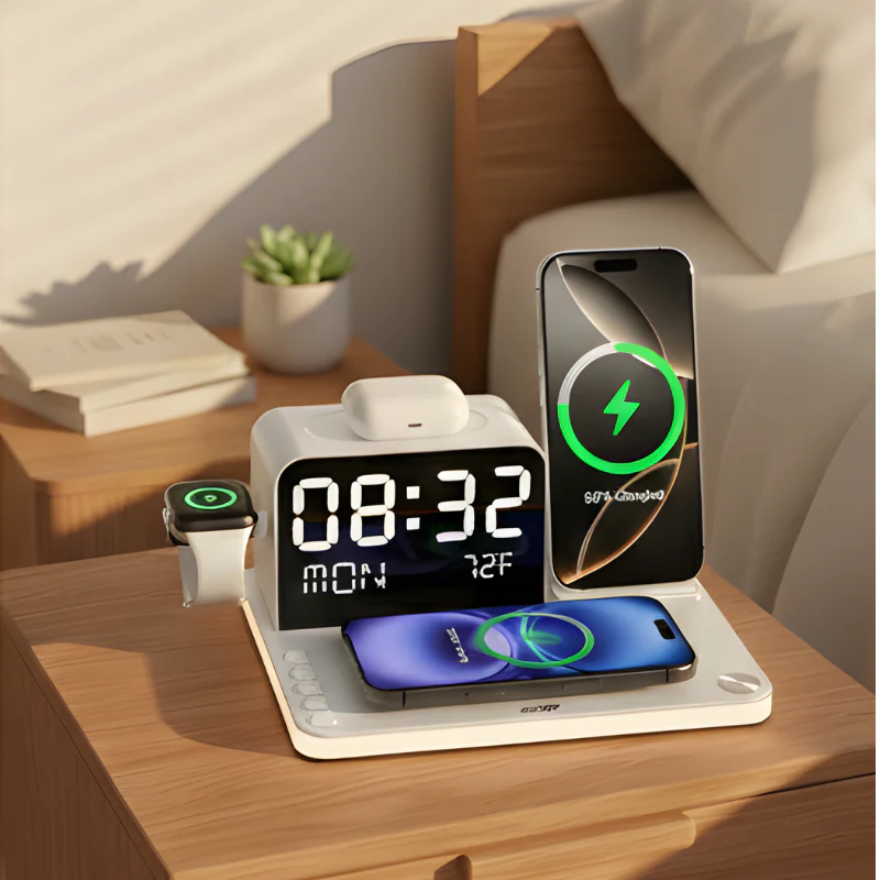 Nexora™ – 7-in-1 Smart Wireless Charging Station with Clock & Night Light + 50% OFF - Image 8