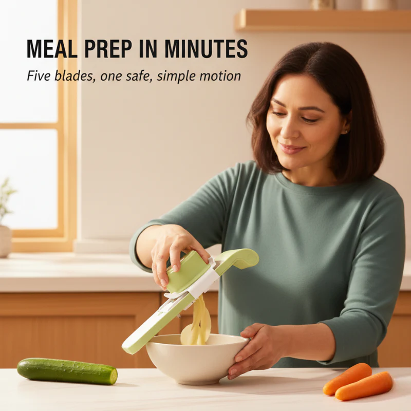 Parewell™ – 5-in-1 Safe-Grip Stainless Steel Vegetable Slicer & Grater + 50% OFF - Image 3