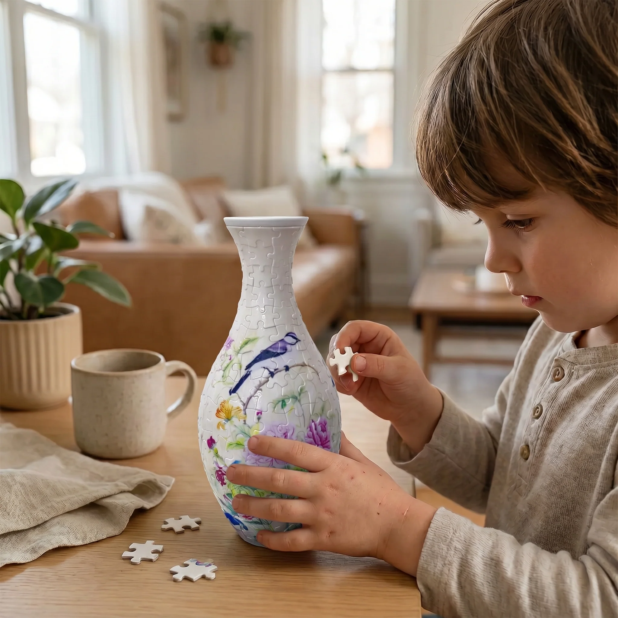 Petalcraft™ – DIY 3D Puzzle Vase with Built-In Water Reservoir for Real Flowers + 50% OFF