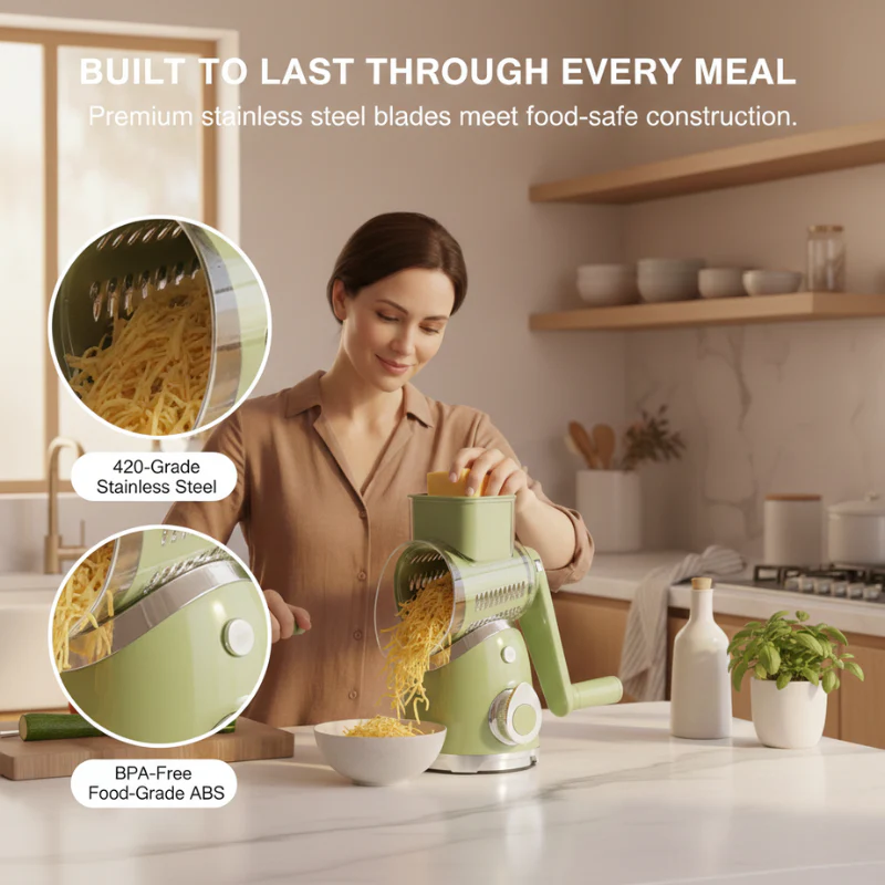 QuickSlice 5-in-1 Rotary Vegetable Slicer & Cheese Grater + 50% OFF - Image 2