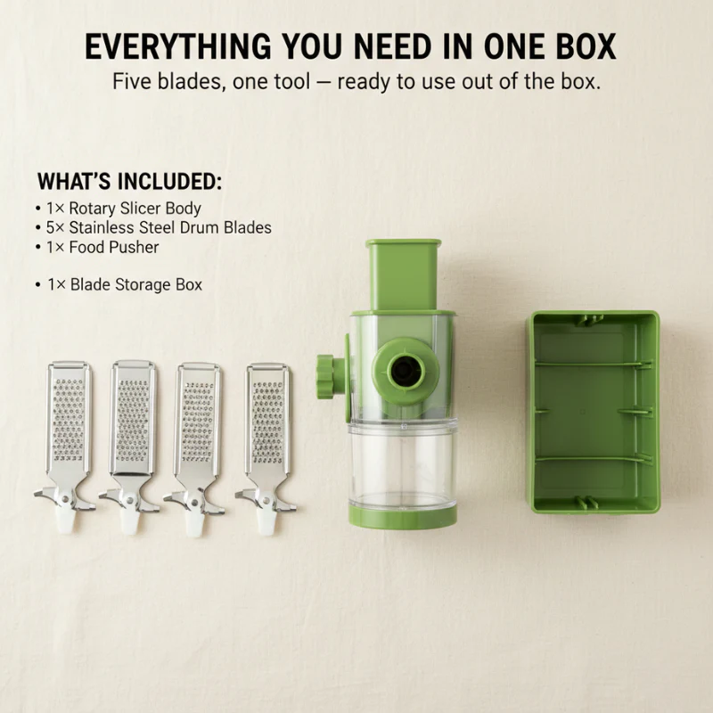 QuickSlice 5-in-1 Rotary Vegetable Slicer & Cheese Grater + 50% OFF - Image 8