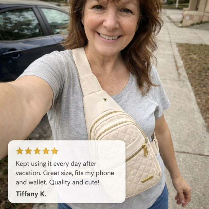 Roamwell™ – Quilted Crossbody Sling Bag for Women | Waterproof, Multi-Pocket, Adjustable Strap + 50% OFFF - Image 7