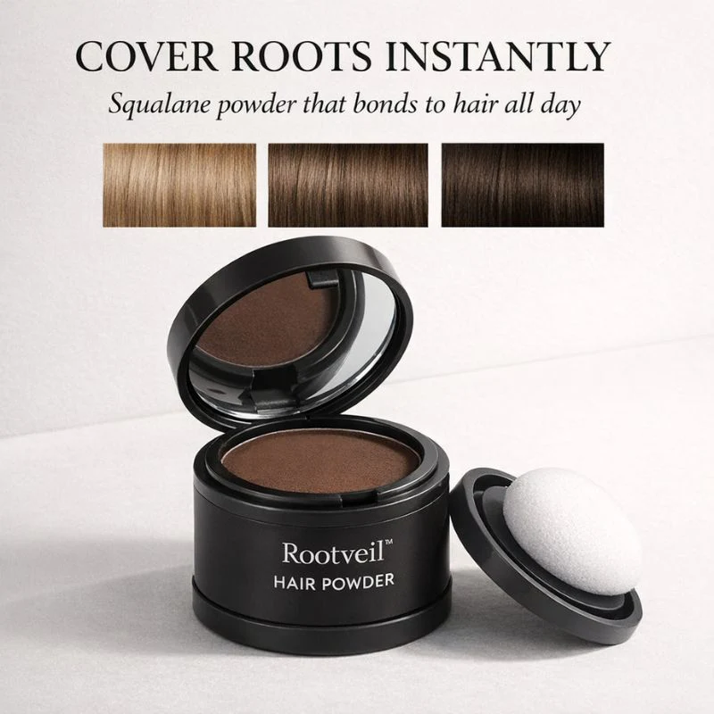 Rootveil™ – Instant Root Cover & Grey Touch-Up Powder with Built-In Mirror + 50% OFF