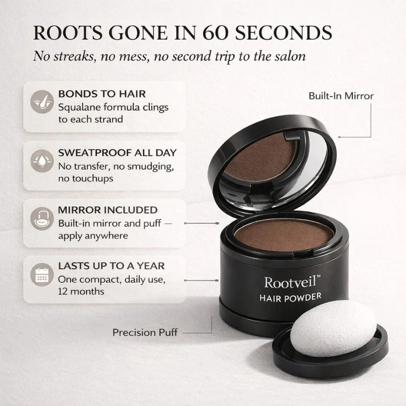 Rootveil™ – Instant Root Cover & Grey Touch-Up Powder with Built-In Mirror + 50% OFF - Image 2