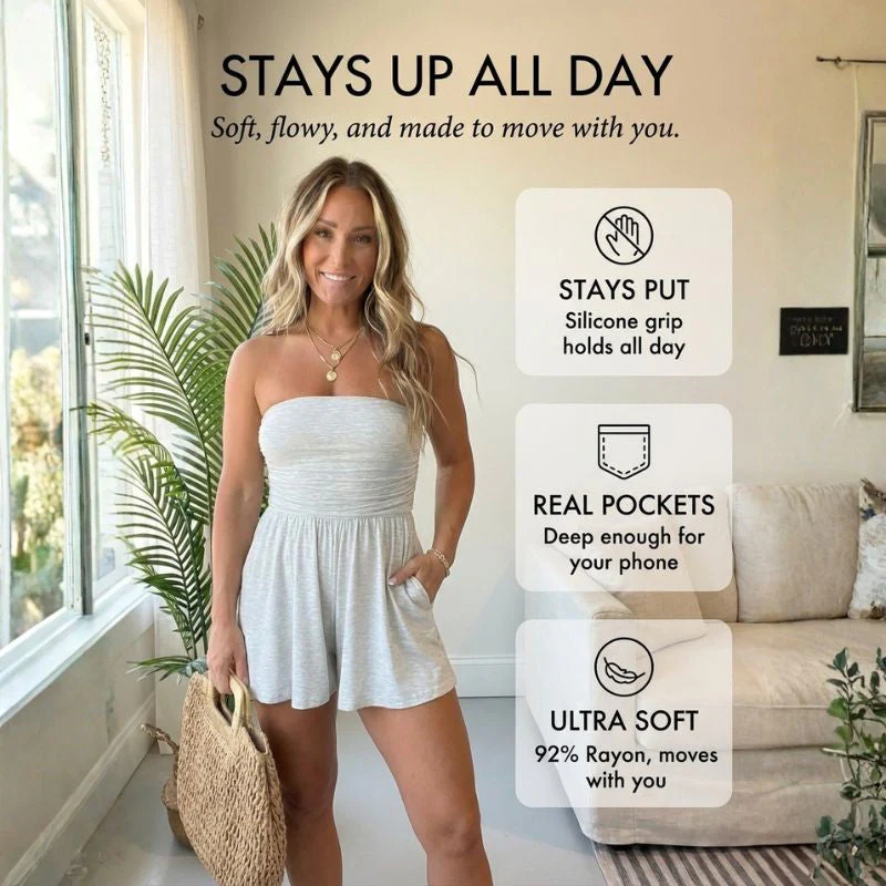 Ruché™ – Strapless Stay-Put Flowy Romper with Pockets + 50% OFF - Image 4