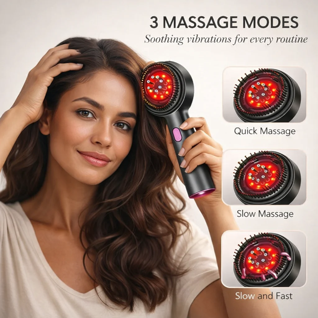 Sérica™ – 3-in-1 Red Light Scalp Massager & Oil Applicator Comb + 50% OFF - Image 2