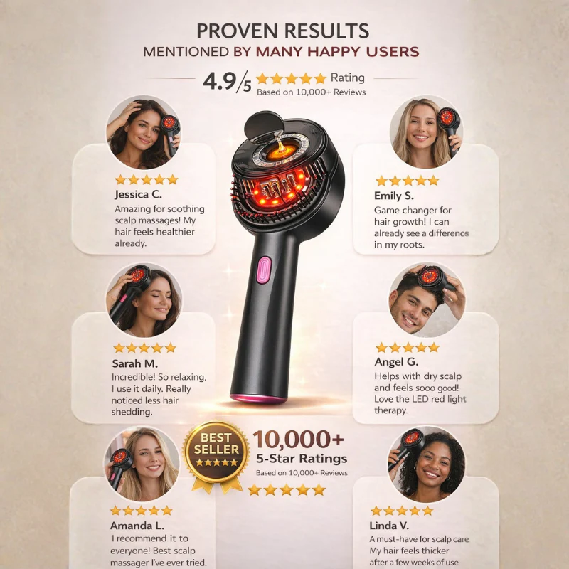 Sérica™ – 3-in-1 Red Light Scalp Massager & Oil Applicator Comb + 50% OFF - Image 6