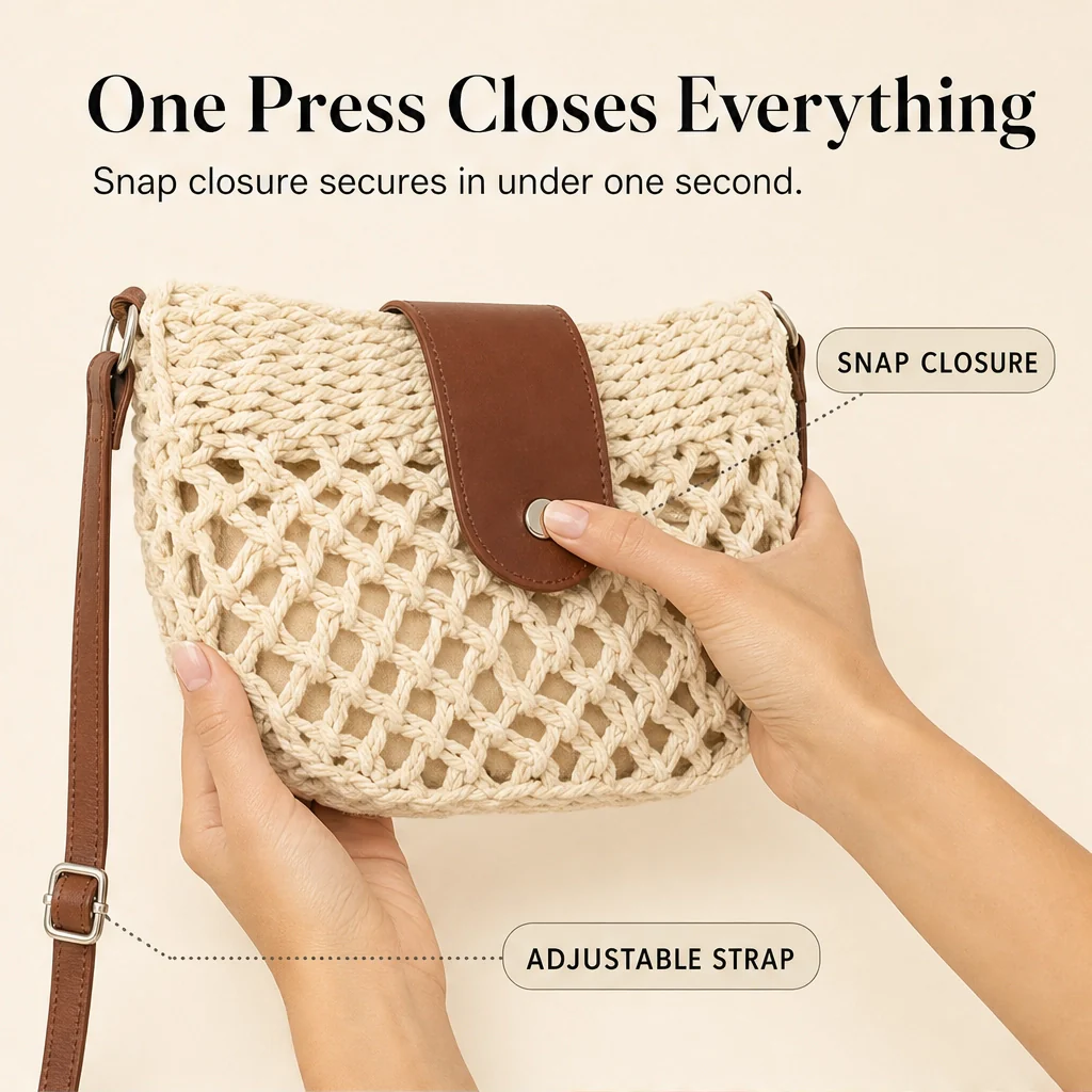 Sirocco™ – Hand-Woven Boho Crossbody Bag with Adjustable Leather Strap + 50 % OFF - Image 10