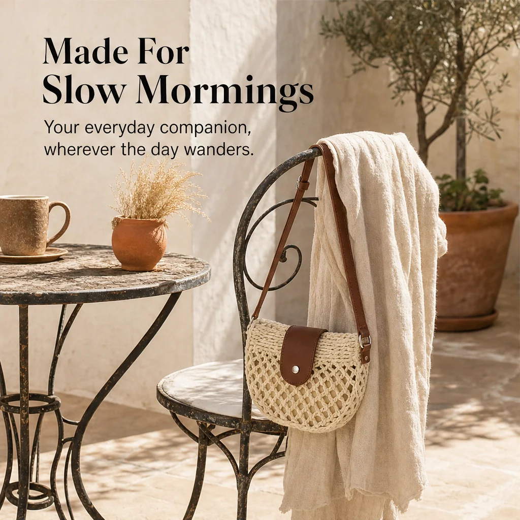 Sirocco™ – Hand-Woven Boho Crossbody Bag with Adjustable Leather Strap + 50 % OFF - Image 6