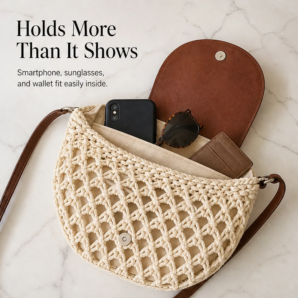 Sirocco™ – Hand-Woven Boho Crossbody Bag with Adjustable Leather Strap + 50 % OFF - Image 7