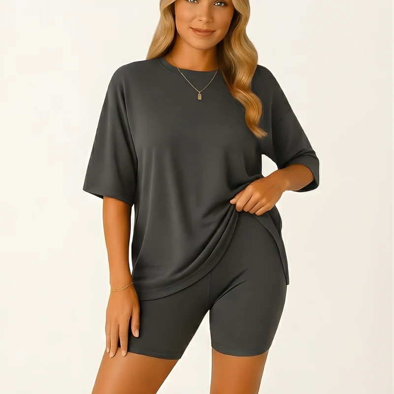 Softwell™ – Oversized Top & Biker Shorts 2-Piece Lounge Set + 50% OFF - Image 10