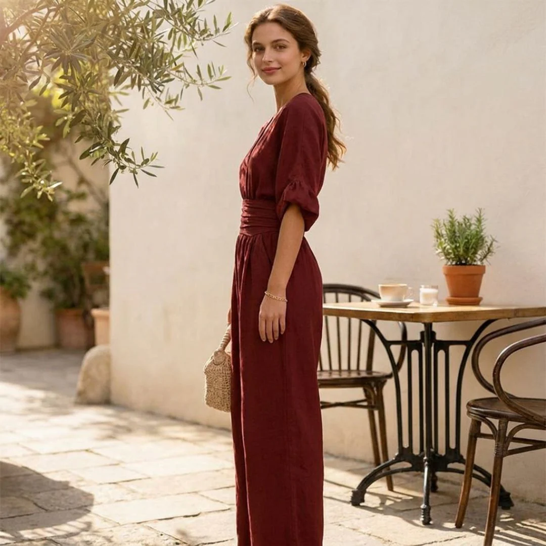 Solelle™ – Elegant V-Neck Wide-Leg Jumpsuit + 50% OFF - Image 2