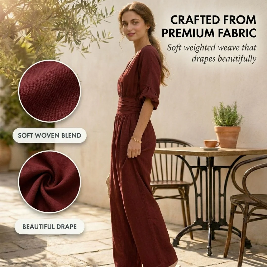 Solelle™ – Elegant V-Neck Wide-Leg Jumpsuit + 50% OFF - Image 5