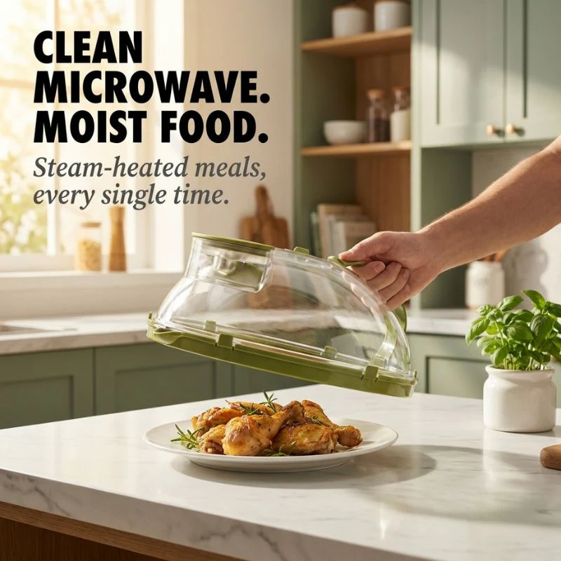Steamwell™ – Microwave Cover with Water Steamer, Vent & Handle + 50% OFF - Image 2
