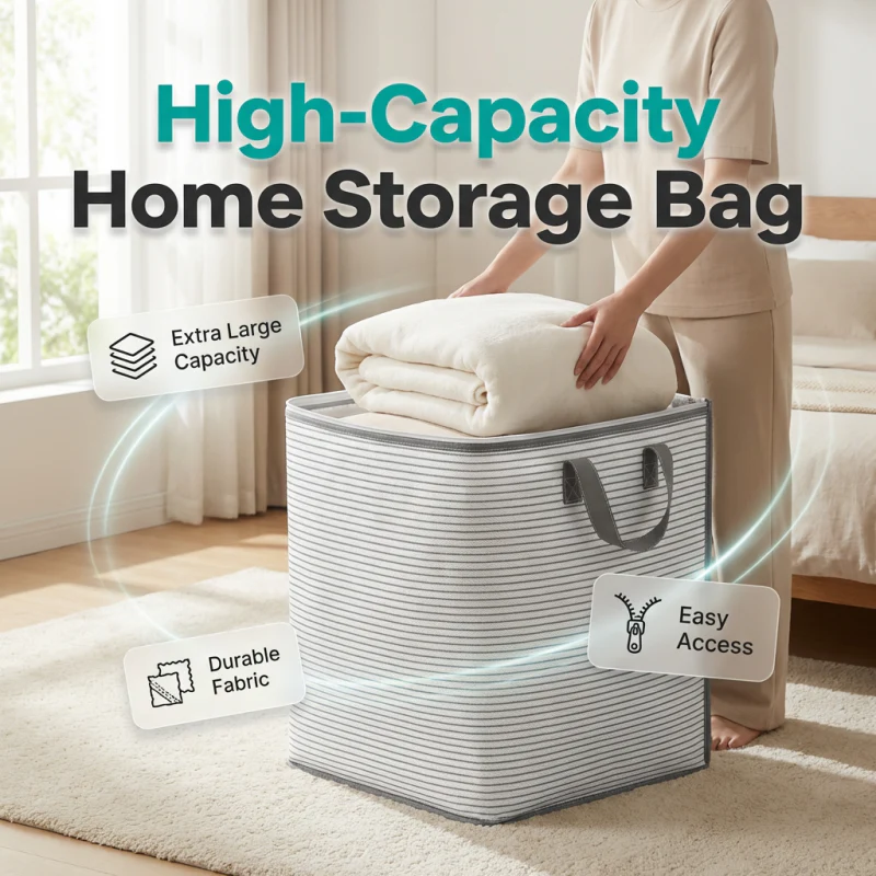 Stowhaven™ – Reinforced Foldable Storage Bag with Dual Zipper & Carry Handles + 50% OFF