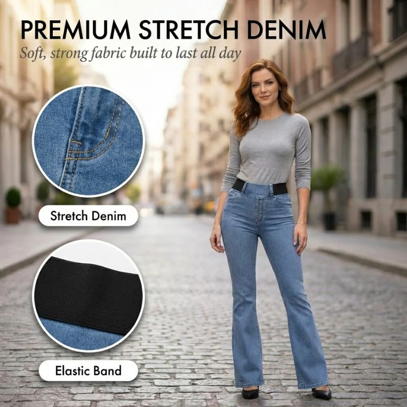 Striden™ – High-Waist Elastic Stretch Flare Denim Jeans + 50% OFF - Image 5