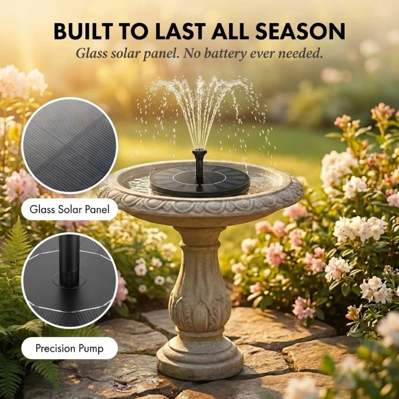 SunPerch™ – Solar Floating Fountain Pump for Bird Baths & Garden Ponds + 50% OFF - Image 4