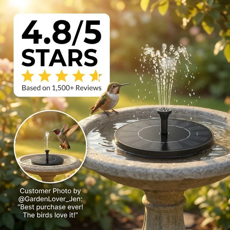 SunPerch™ – Solar Floating Fountain Pump for Bird Baths & Garden Ponds + 50% OFF - Image 7