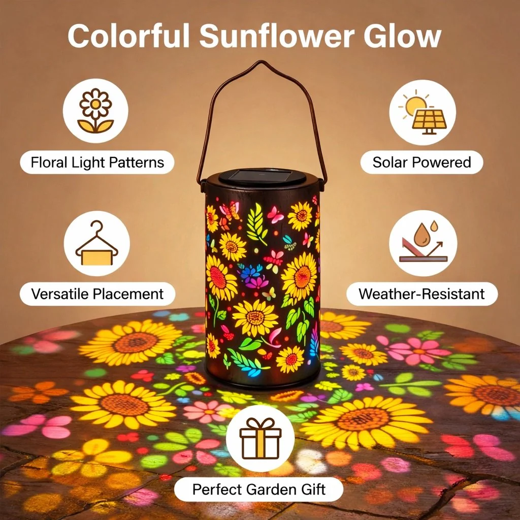The AuraGlow Sunflower Lantern — Artistic Solar Illumination + 50% OFF - Image 3