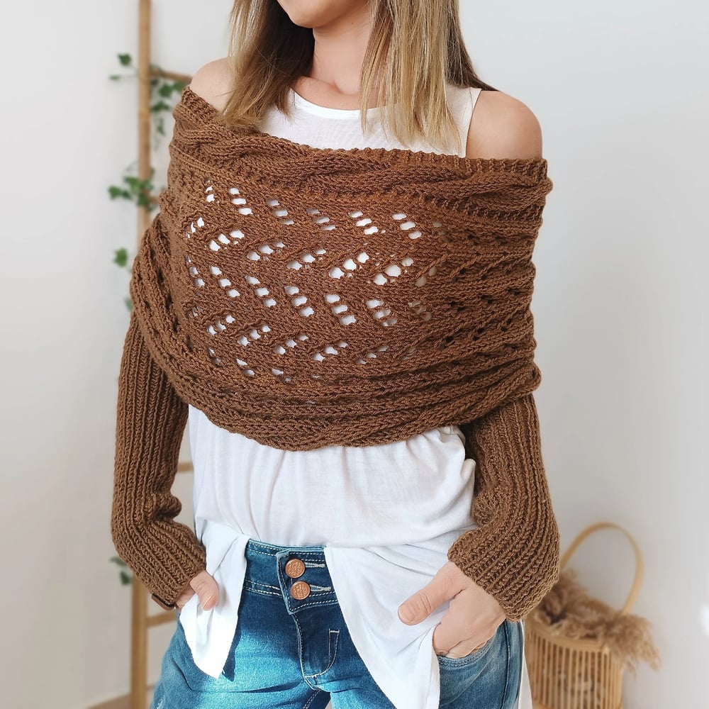 The AuraKnit Cable Wrap – Versatile Knitted Shrug for Women + 50% OFF - Image 15