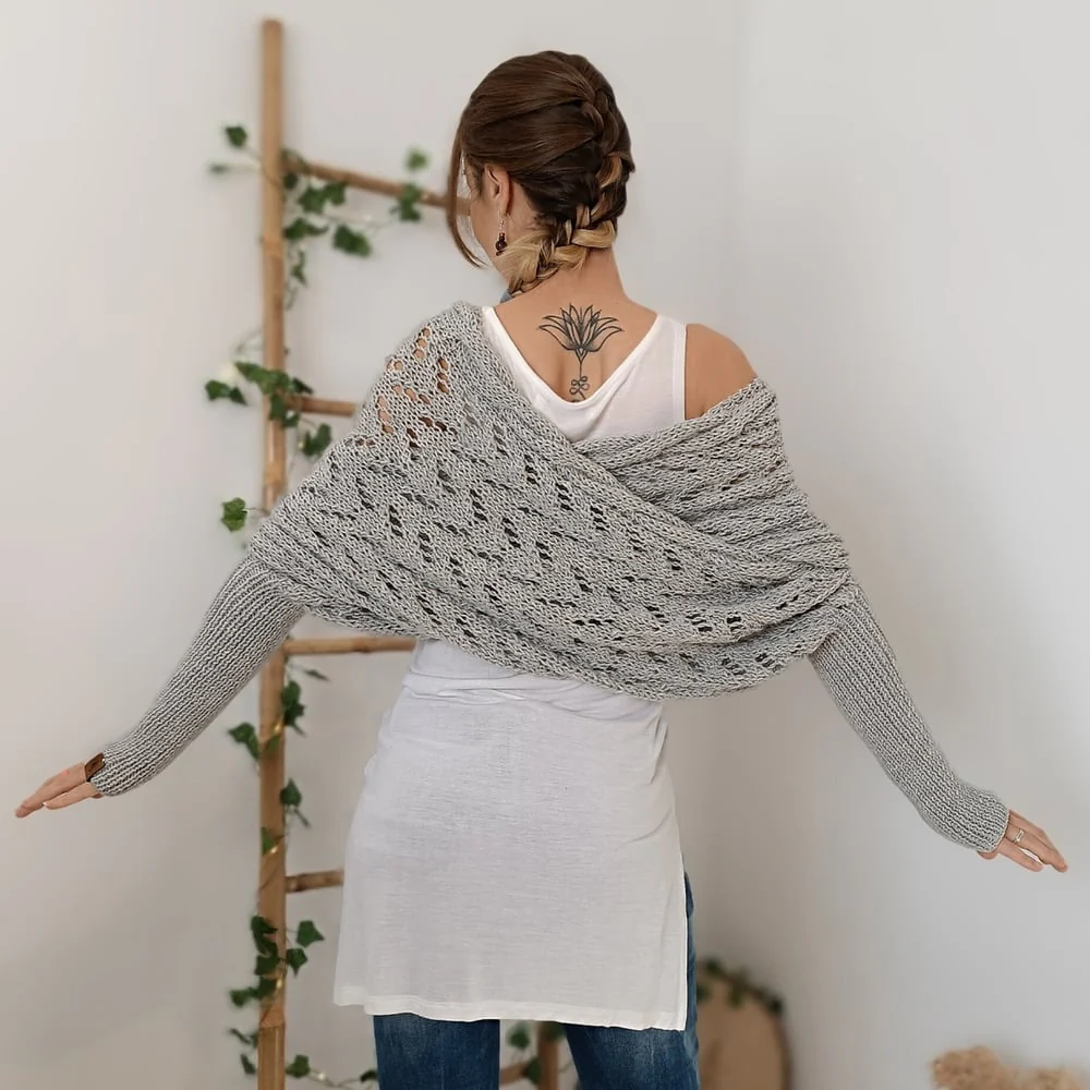 The AuraKnit Cable Wrap – Versatile Knitted Shrug for Women + 50% OFF - Image 3