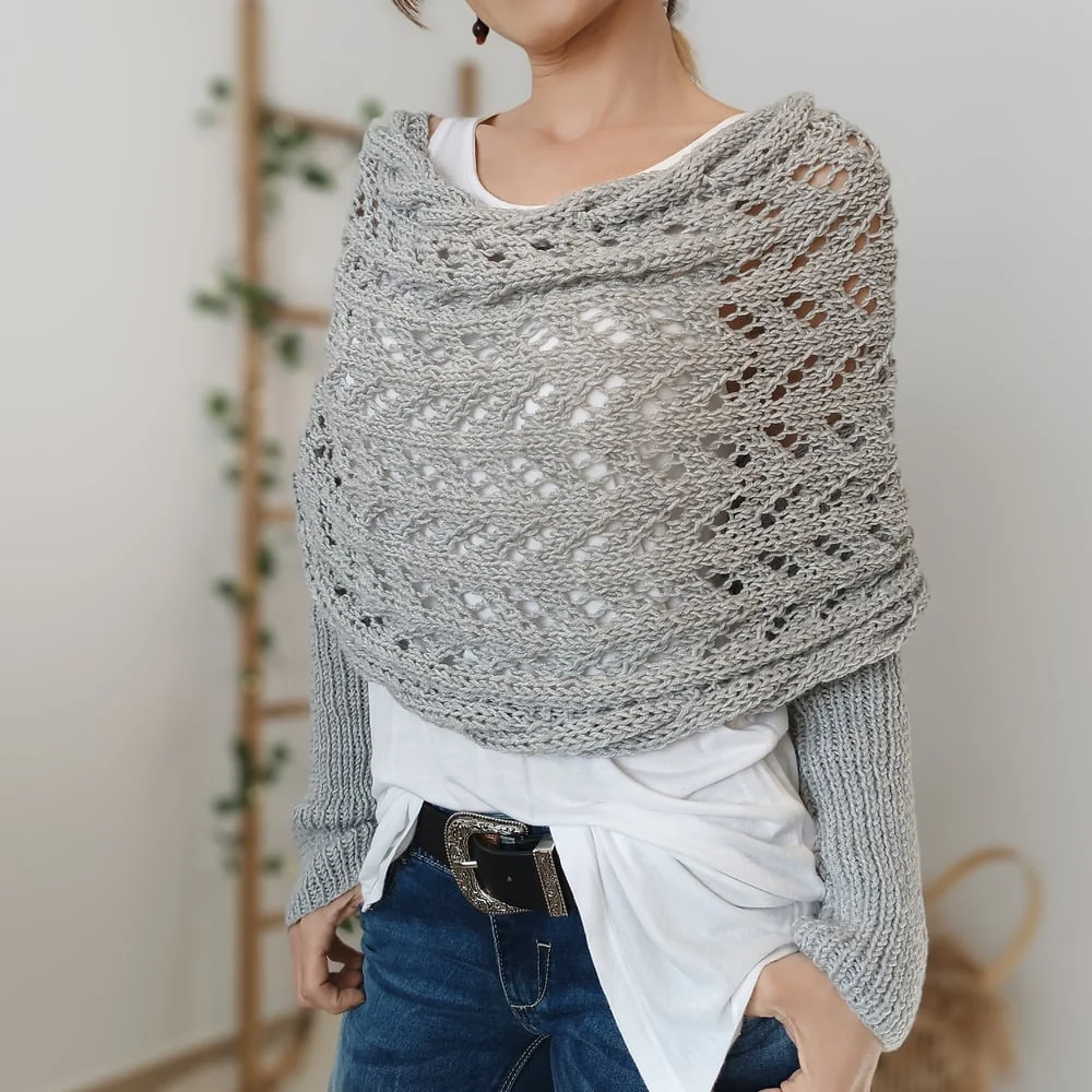 The AuraKnit Cable Wrap – Versatile Knitted Shrug for Women + 50% OFF - Image 4
