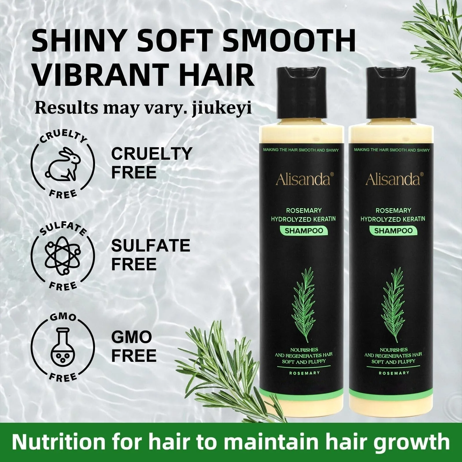 The AuraRoot Rosemary Shampoo - Organic Hair Growth, Hydrolyzed Keratin, and Thickening Formula +  50% OFF - Image 5