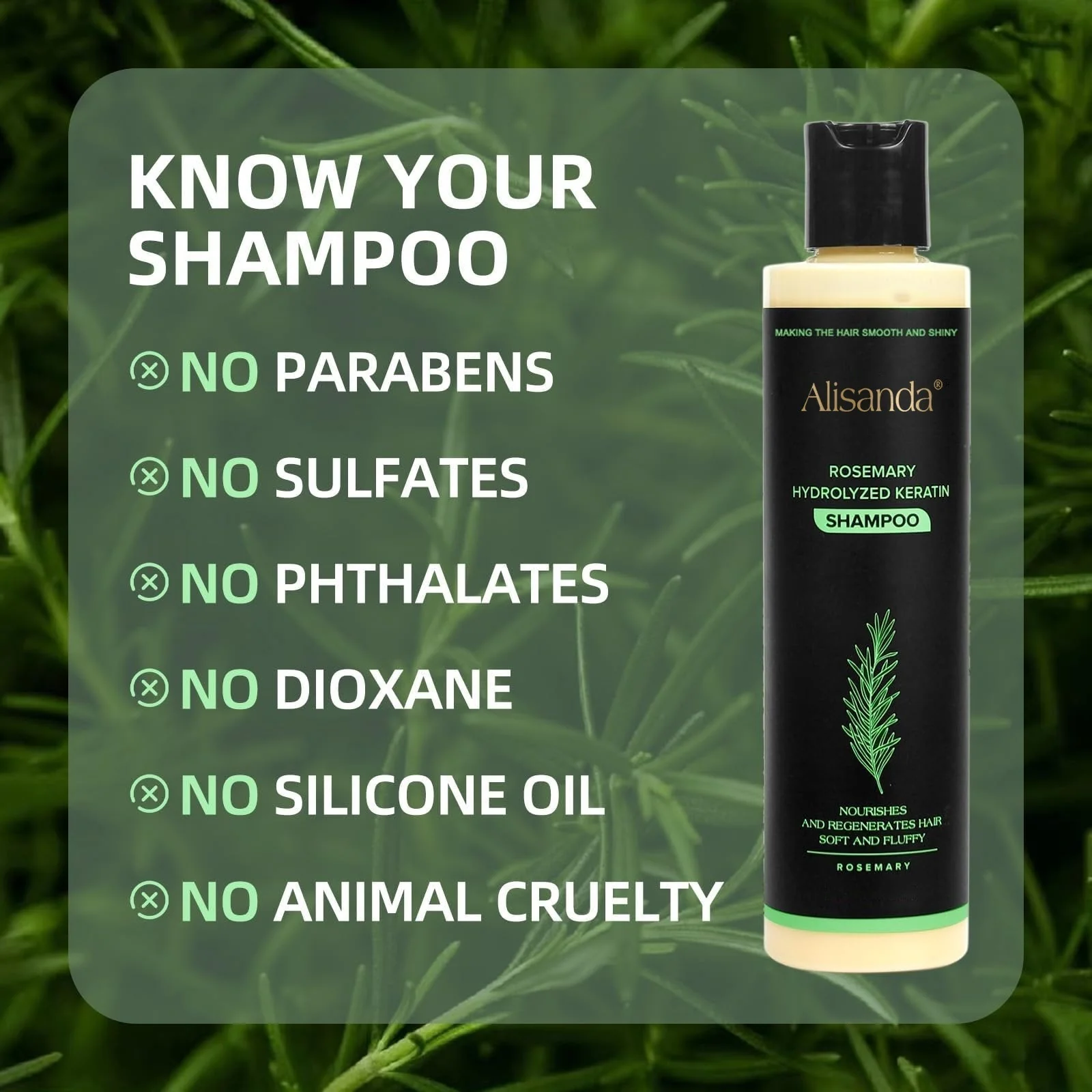 The AuraRoot Rosemary Shampoo - Organic Hair Growth, Hydrolyzed Keratin, and Thickening Formula +  50% OFF - Image 6