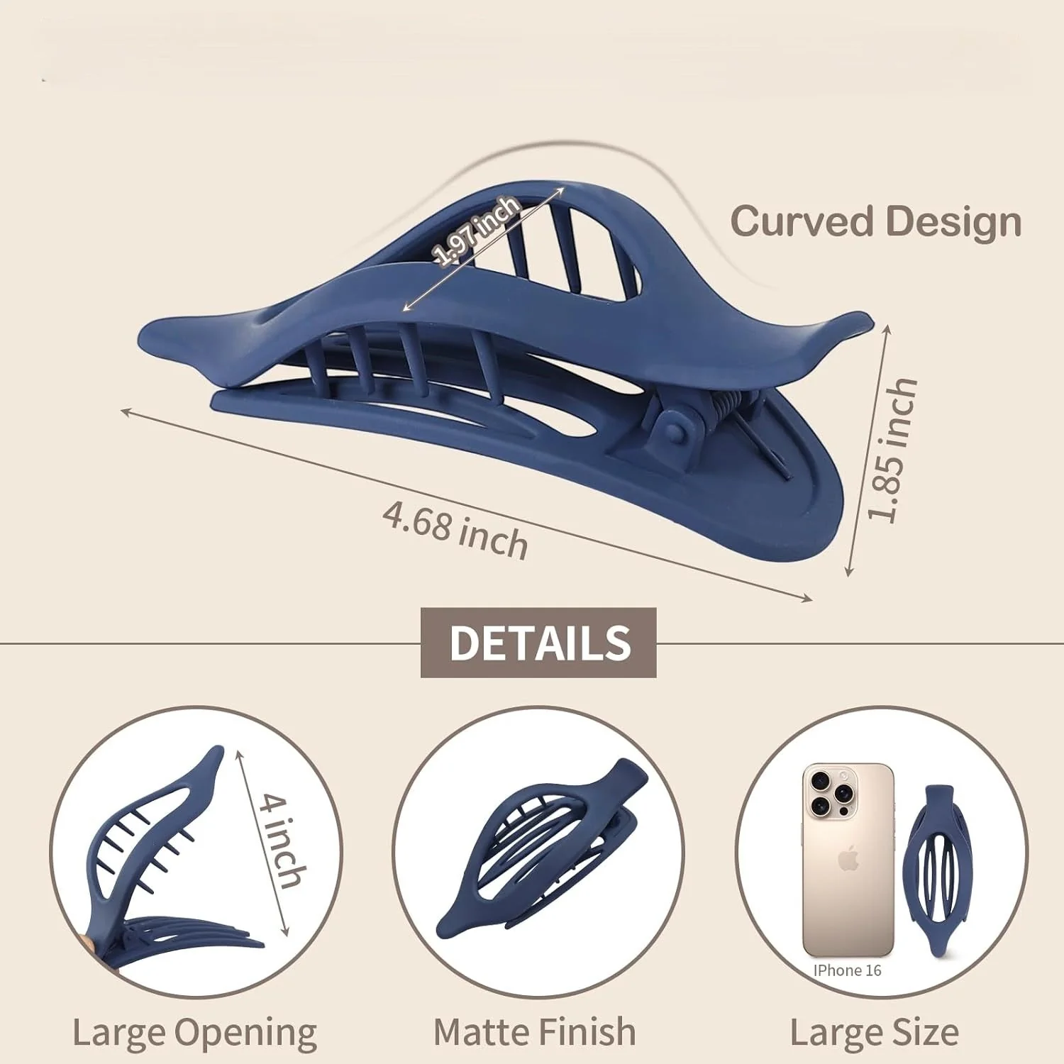 The ComfyClip Flat Claw Clips - A Secure Hold, All-Day Comfort + 50% OFF - Image 2